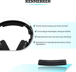 Somstyle Hoofdband Geschikt voor Astro Gaming A50, A40 & A10 Koptelefoon - Zacht Schuim - Eiwitleer - Band voor Hoofdtelefoon - Zwart — thumbnail 3