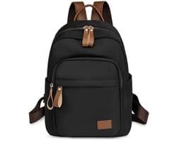 Twenty Two™ Reis laptop rugzak | grote capaciteit | veel vakken | dames rugzak | schoolrugzak met ritssluiting | casual/stijlvolle rugtas voor vrouwen |23x12x33cm| geschikt voor 14inch laptop/Ipad | laptoptas-reistas-schooltas | zwart-bruin