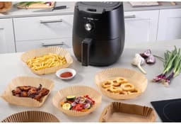 50 Papieren ronde airfryer bakvormpjes 16 cm Fackelmann — thumbnail 9