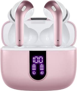 Draadloze hoofdtelefoon met microfoon en touchbediening Roze — thumbnail 1