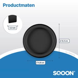 SQOON® Trillingsdempers – 4 stuks - Geschikt voor onder je wasmachine of droger - Zwart — thumbnail 2