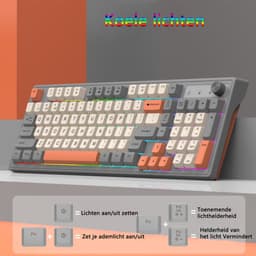 NAXSIR Draadloos Mechanisch Gaming Toetsenbord - Dual Mode (Bluetooth + 2.4G) met RGB Achtergrondverlichting - Geschikt voor PC, Mac & Gaming - Snelle Respons & Klikbare Switches — thumbnail 3