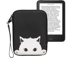 kwmobile Universele Cover voor eReader - Neopreen hoesje design zwart / wit - 17 x 12 x 2 cm