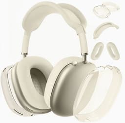 Beschermset voor Apple AirPods Max - 3-delige Set - Hoofdband Cover, Oorkap Beschermers & Reishoes - Siliconen & Hardcase - Airpods Hoesje - Beige — thumbnail 1