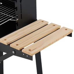 houtskoolbarbecue - met wielen - in hoogte verstelbaar rooster - windvanger — thumbnail 5