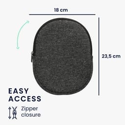 kwmobile hoes geschikt voor JBL Tune 600 / 500BT / 510BT / 450 - 21,5 x 16 cm - Beschermhoes voor headset in antraciet / wit - Van neopreen — thumbnail 4