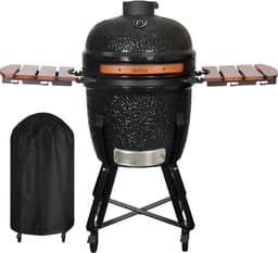 Aviro Kamado BBQ Egg XL - 21,6 Inch - Inclusief Hoes - Tot 10 Personen - Houtskoolbarbecue - Ø 46 CM - Zwart — thumbnail 1