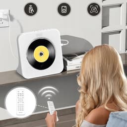 CD-speler - Ingebouwde dubbele HiFi-luidsprekers - Met Bluetooth - FM-radio - AUX-koptelefoonaansluiting - Wit — thumbnail 3