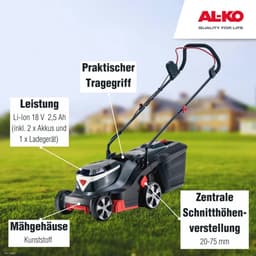 Accugrasmaaier voor Tuinen tot 200 m² met 32 cm Maaibreedte en 2 Accu's — thumbnail 4