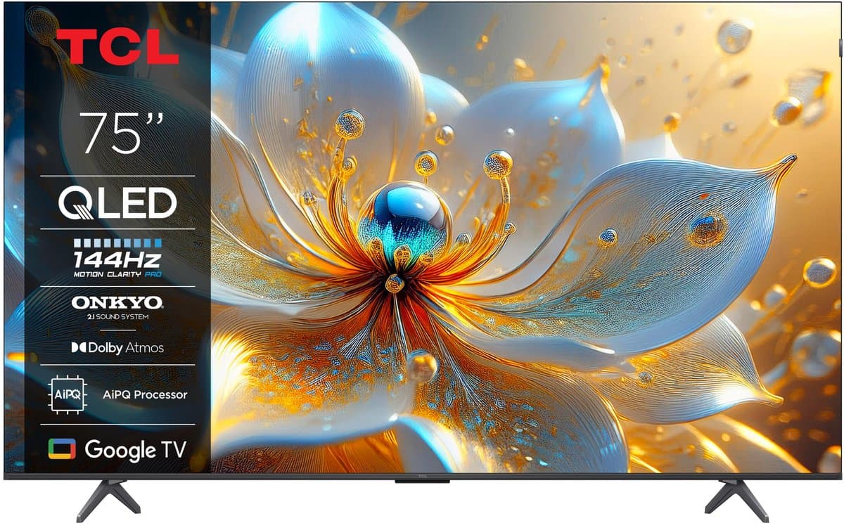 TCL 75T8C - 75 inch - 4K QLED - 144Hz - 2025 - Smart TV — afbeelding 1