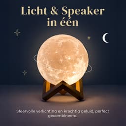 Denver Maanlamp 3D - Bluetooth Speaker Draadloos - Tafellamp Slaapkamer - Muzieksyncronisatie - Incl. Afstandsbediening - Maan lamp - LBS150 — thumbnail 3