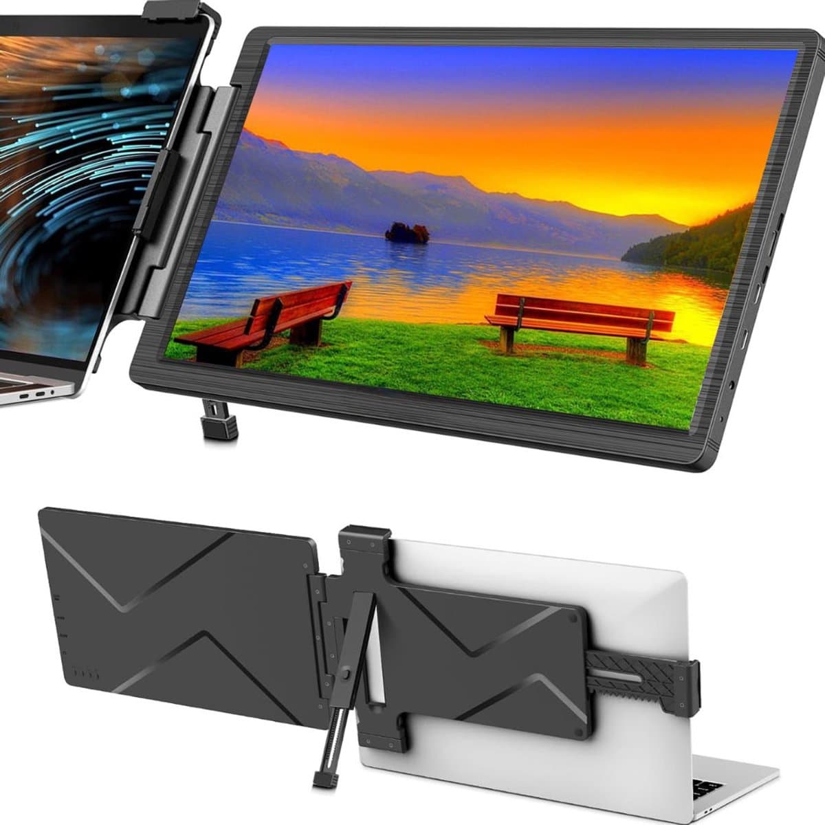 Portable Monitor - Tri Screen - Laptop Uitbreider - Full HD — afbeelding 1