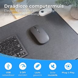 Nuvance Draadloze Muis - Bluetooth - Stil - Laptop & Gaming - Draadloos - Computermuis - Links & Rechtshandig - Zwart — thumbnail 5