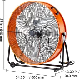 Trommelventilator, 30 inch Industriële Winkelventilator met Hoge Snelheid, zware Commerciële Ventilator met 3 Snelheden, 13000 CFM, 360° Verstelbaar, Kantelbaar, kelder — thumbnail 2