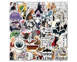 50 stickers - Fantasy Stickers - Throne of Glass Esthetiek - Vinyl Waterdicht - Voor Bullet Journal, Scrapbook, Laptop, Telefoon - Cadeau onder 10 Euro, Sinterklaas, Kerst & Schoencadeau