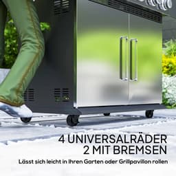 Gasbarbecue - Gasbarbecue en grill - 6 Branders - Met slang en thermometer - zilver — thumbnail 4