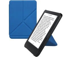 kwmobile e-reader hoesje geschikt voor Kobo Clara BW / Colour hoes - Ereader flip case met standaard - E reader cover van kunstleer - In blauw