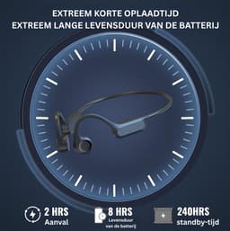 Bone Conduction Headphone - Koptelefoon voor Activiteiten - Draadloos - Bleutooth - Grijs — thumbnail 3