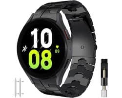 Stravo Luxe RVS Metalen Horlogebandje – Geschikt voor Samsung Galaxy Watch 7 (40 & 44mm) / FE / 6 / 6 Pro / 5 / 5 Pro / 4 / 4 Classic – Met Snelkoppeling – Exclusieve Bandje voor Samsung Smartwatches – Zwart