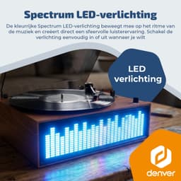 Denver Platenspeler - Ingebouwde speakers - Lichteffecten - Auto stop - Bluetooth - RCA output - Keramische naald - VBS271 — thumbnail 5