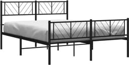 Bedframe met hoofd- en voeteneinde, metaal, zwart, 120 x 190 cm, hotelbedframe, bedframe voor woonkamer, slaapkamer, geschikt voor slaapkamer — thumbnail 3