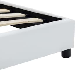 Bedframe, familiebed, palletbed, bedframe, wit, kunstleer, 90x200 cm — thumbnail 2