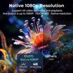 Beamer Native 1080P - 80W Vermogen - 1920 x 1080 Resolutie - LCD - Zwart - Voor Thuisbioscoop Projector — thumbnail 3