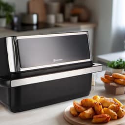 Heteluchtfriteuse Dubbele Luchtfriteuse 11 L - 2850 W Vermogen - Polypropyleen Materiaal - Zwart Koken - Airfryer — thumbnail 1