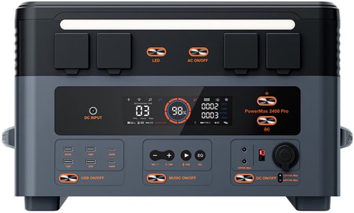 Draagbare Stroomcentrale PowerMax 2400 Pro - 2016 Wh Capaciteit - 2400 W Vermogen - LiFePO4 Batterij - Voor Kamperen En Noodstroom — afbeelding 1