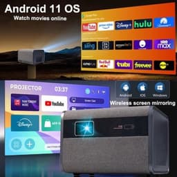 Beamer J10-EU - 3500 ANSI Lumen - 1920 x 1080 Resolutie - LCD - Android Smart Home Theater - Wit - Voor Binnen En Buiten — thumbnail 5
