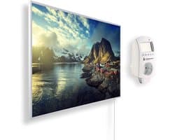 Infrarood Beeldverwarming 300 Watt - Uitzicht Op Noorwegen - 50x60 cm - Elektrisch - Wandverwarming - Woonkamer Verwarming