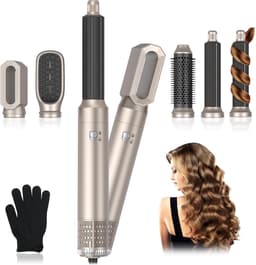 Luchtborstel 5-in-1 Air Styler Set, 1000 W Hair Air Styler 3 temperaturen, Mulit Air Brush Set voor het gladmaken, volume geven, drogen, blaasborstel voor verschillende haartypes — thumbnail 1