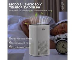 Luchtreiniger - Air cleaner - Airpurifier - Air purifier met HEPA CADR Filter - 225m ³/u tot 24 m² - LED-display - ABS en PP - ≤ 60dB - 25W - Wit