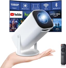 4K, Full HD, 1080p, draagbare projector met WiFi 6 en Bluetooth 5.4, autokeystone en handmatige scherpstelling, 180° draaibaar, compatibel met iOS/Android/HDMI/TV Stick/laptop/pc — thumbnail 1