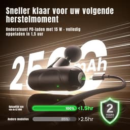 Kavora® Massagengun - Massage Gun - Massage Pistool - Zwart - 14cm x 11cm x 5cm — thumbnail 5