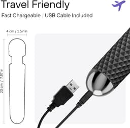 Wandmassageapparaat siliconen draadloos USB oplaadbaar waterdicht met 20 standen en 8 snelheden zwart — thumbnail 3