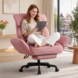 Dowinx Gamingstoel Roze – Ergonomische Bureaustoel met Massage en Pocketvering – Verstelbare Rugleuning – PU Leer – Grote Comfortabele Game Stoel — thumbnail 4