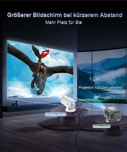 Mini Beamer – Full HD 1080P – WiFi 6 & Bluetooth 5.4 – Android 14 – Autofocus – 270° Draaibaar — thumbnail 5