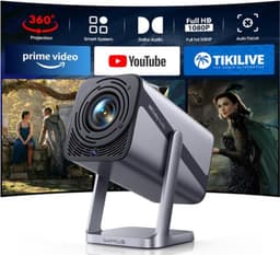 Mini Beamer 600 ANSI Lumen - Full HD 1080P Resolutie - Bluetooth En HDMI Aansluiting - Draagbaar - Voor Thuisbioscoop En Presentaties — thumbnail 1