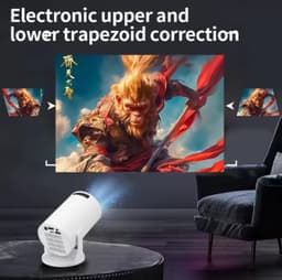 Draagbare Mini Beamer 4K Ondersteuning – 500 ANSI Lumen – Dual 2.4G/5G WiFi – 94 Inch – Elektronische Keystone – Ingebouwde Speaker – Home Cinema Projector — thumbnail 3