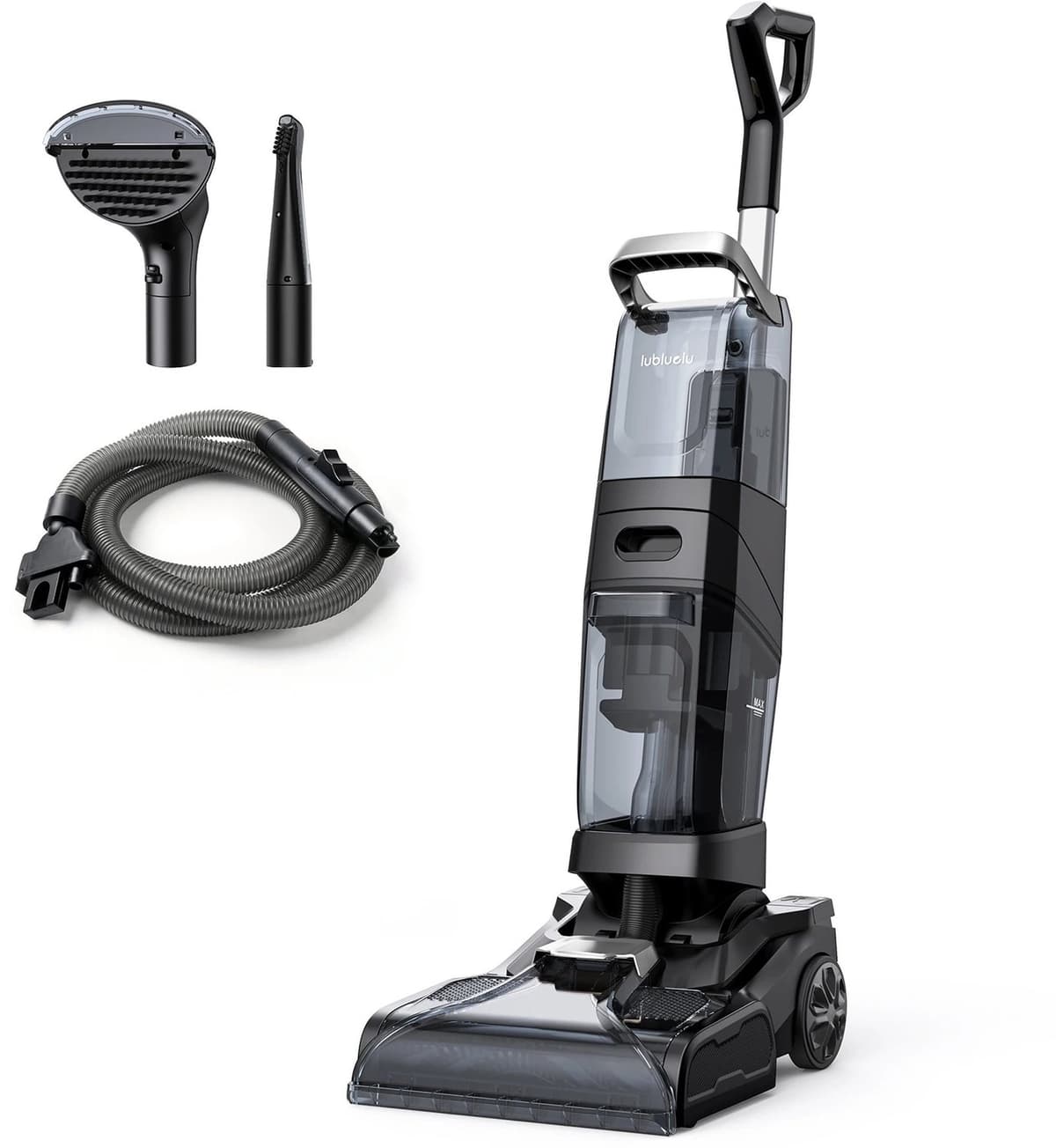 Cherrys Finds - Vloerreiniger – Stoomreiniger – Kruimeldief – Dweilapparaat – Elektrische Mop – Voor Binnen - Tapijtreinigingsmachine - 1000W - Staande Tapijtreiniger voor Vlekken van Huisdieren, Warmte-droging - 4L — afbeelding 1