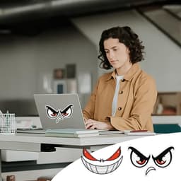 Set van 5 Robot Grasmaaier Stickers met Ogen — thumbnail 3