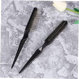 2 stuks, professionele haarverlengingsborstel, antistatisch, zwart, voor dames en meisjes, eenvoudig ontwarren van pruiken en kunsthaar — thumbnail 3