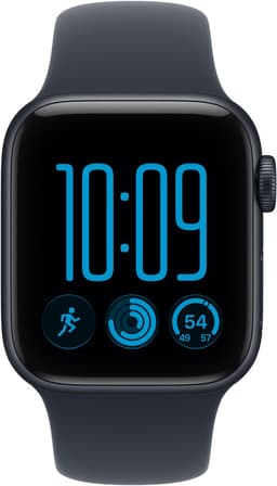 Apple Watch SE 3 GPS 40mm Aluminium Zwart en Marineblauw Sportband - Maat S/M — thumbnail 2