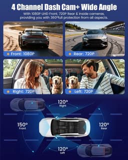 Dashcam spiegel 1080P 4 kanalen 64GB WiFi nachtzicht — thumbnail 2