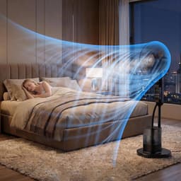 Statiefventilator 16 Inch - Staande Ventilator - Slaapkamer Stille Ventilator - Sproeifunctie - 2,8L Watertank - 9 Windsnelheden - 120° Zwenking - 7u Timer - 5 Wielen - met Afstandsbediening - Voor Thuis & Kantoor & Tuin — thumbnail 2