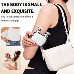 Mini Massage Gun met Dubbele Kop, Draagbaar Massagepistool voor Spiermassage, Oplaadbare Handheld Massager voor Spierontspanning, Compact voor Thuis, Kantoor en Reizen, Cadeau voor Mannen en Vrouwen, Zilver — thumbnail 2