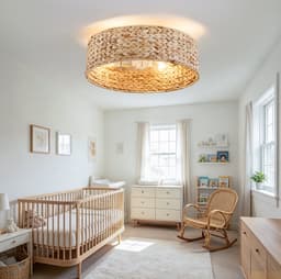 FloraGrace Plafondlamp Met Ventilator – Handgeweven Rattan Design – 50 Cm – Kunststof En Rattan – Koper – Slaapkamer En Kleine Ruimtes – 6 Snelheden — thumbnail 2