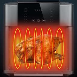 Airfryer 12 liter - Multifunctionele heteluchtfriteuse - Koken met minder olie - 8-in-1 functies - Vermogen 1600 watt - Roze — thumbnail 3