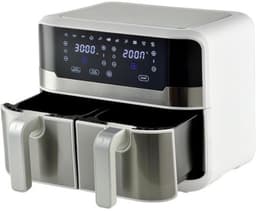 Dubbele heteluchtfriteuse - Duo-airfryer - Gezond koken - Twee lades - 9 Liter - Wit — thumbnail 2